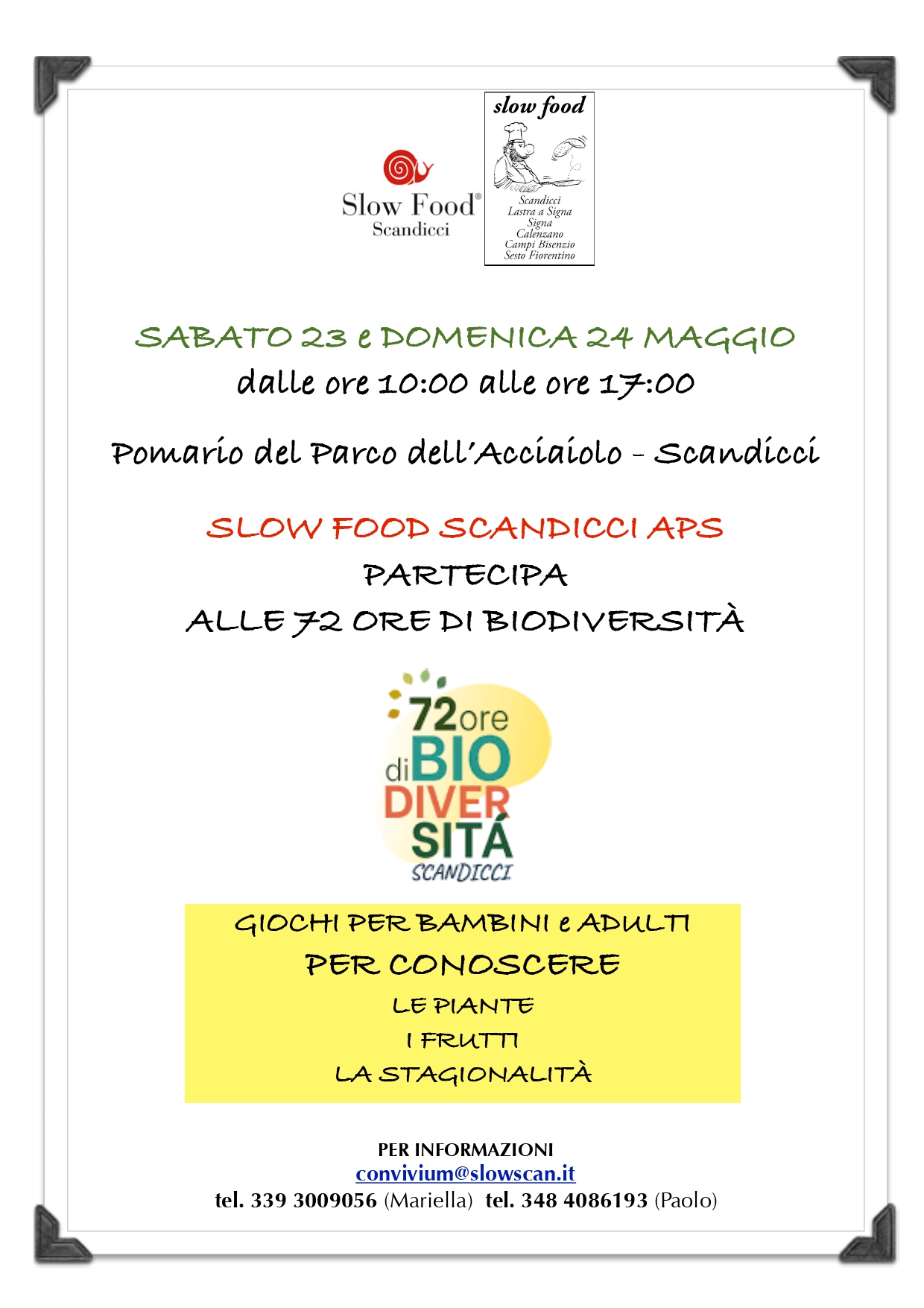 72 ore di Biodiversità: tre giorni di eventi al Castello dell’Acciaiolo
